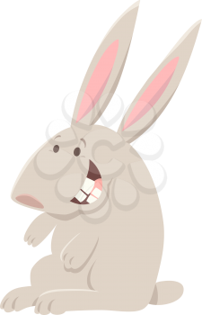 Cartoon Illustration of Funny Rabbit or Bunny Animal Character
