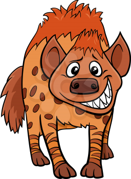 Cartoon illustration of funny hyena wild animal character