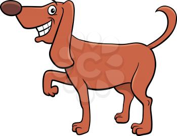 Cartoon Illustration of Funny Brown Dog Comic Animal Character