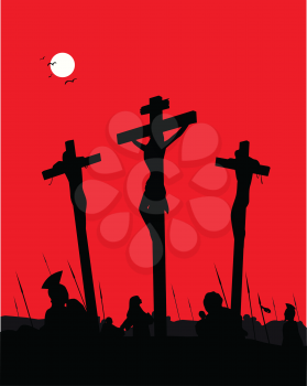 Royalty Free Clipart Image of the Crucifixion