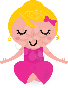 Royalty Free Clipart Image of a Girl Meditating