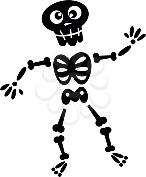Funny Skeleton isolated on white. Vector cartoon 
