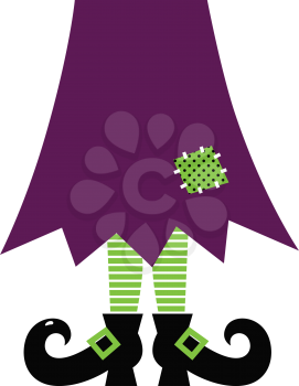 Stylized retro Witch legs. Vector illustration