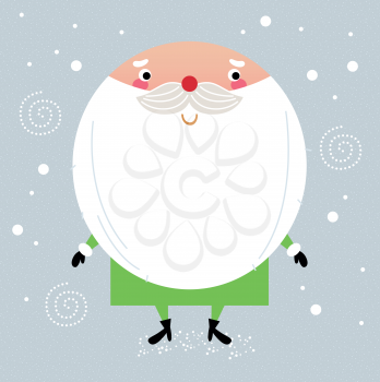 Royalty Free Clipart Image of Santa in a Green Suit