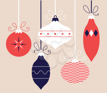 Royalty Free Clipart Image of Hanging Ornaments