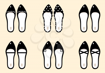 Simple shoes in vintage style. Vector
