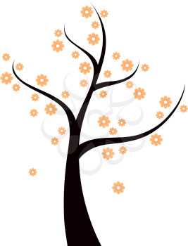Beautiful Spring blossom Tree. Vector Illustration
