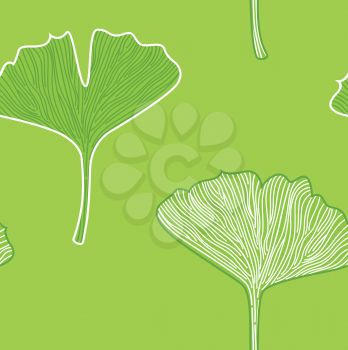 Seamless Ginkgo interior pattern or texture. Vector
