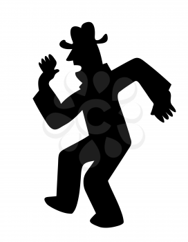 Royalty Free Clipart Image of a Dancing Man Silhouette