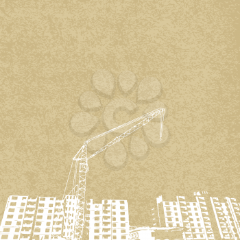 Royalty Free Clipart Image of a Crane Background