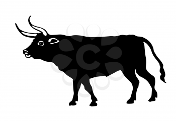 Royalty Free Clipart Image of an Oxen
