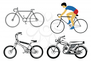 Royalty Free Clipart Image of a Set of Bicycles