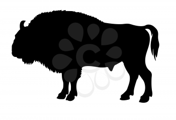 Royalty Free Clipart Image of a Buffalo Silhouette