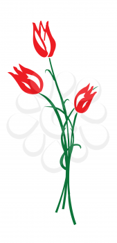 Royalty Free Clipart Image of Tulips