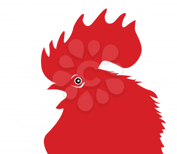 Royalty Free Clipart Image of a Red Rooster