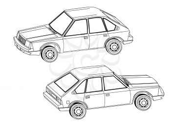 Royalty Free Clipart Image of Cars