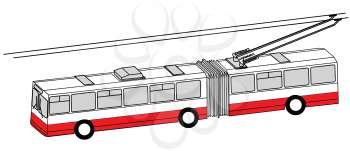 Royalty Free Clipart Image of a Trolley Bus
