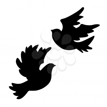 Royalty Free Clipart Image of Dove Silhouettes