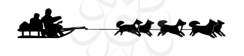 Royalty Free Clipart Image of Sleigh Dogs