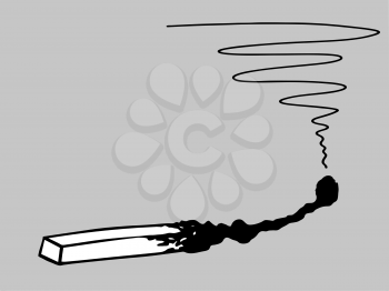 Royalty Free Clipart Image of a Burned Match