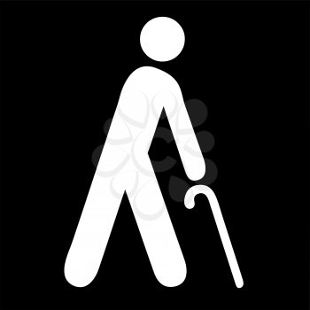 Royalty Free Clipart Image of a Person With a Cane
