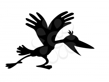 Royalty Free Clipart Image of a Cartoon Raven