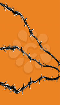 Royalty Free Clipart Image of a Barbwire Background