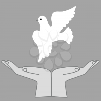 Royalty Free Clipart Image of a Flying Dove