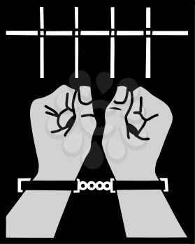 Royalty Free Clipart Image of a Handcuffed Person