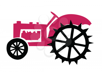 Royalty Free Clipart Image of an Old Tractor