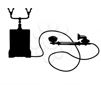 Royalty Free Clipart Image of an Ancient Telephone