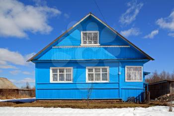 blue rural house