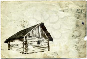 wooden house ongrunge  background