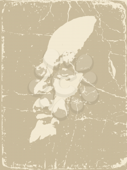 Lenin silhouette on brown background, vector illustration