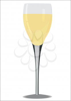 Royalty Free Clipart Image of a Glass of White Wine