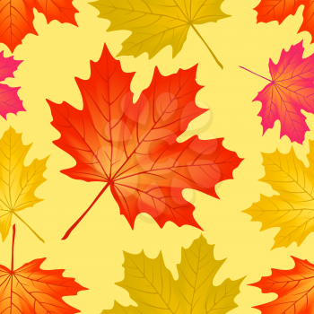 Seamless pattern autumn maple leaves, file EPS.8 illustration.