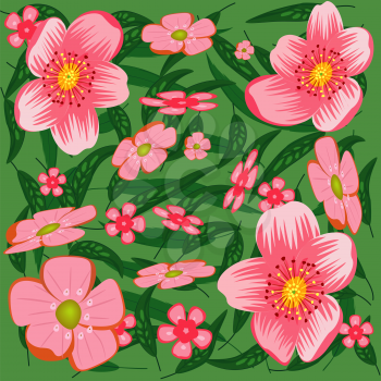 Abstract pink flowers, file EPS.8 illustration.