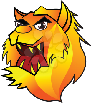 Royalty Free Clipart Image of a Lion Mascot