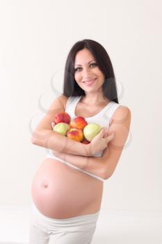 pregnant woman with fruits