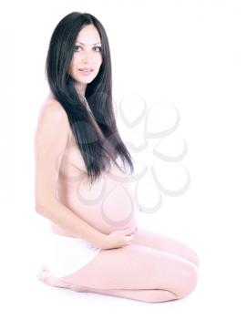 pregnant woman in high key style