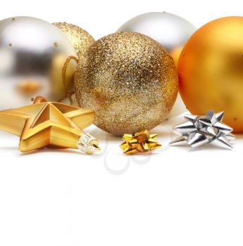 gold and silver Christmas balls 