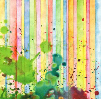 Abstract strip and blot watercolor painted background