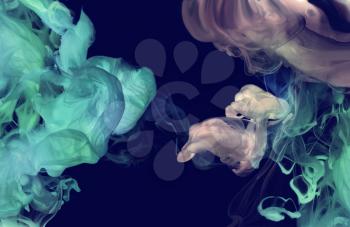 Acrylic colors in water. Abstract smoke background.