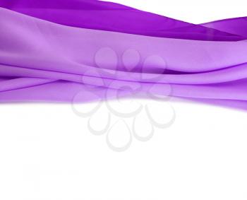 Violet silk fabric background. Isolated.