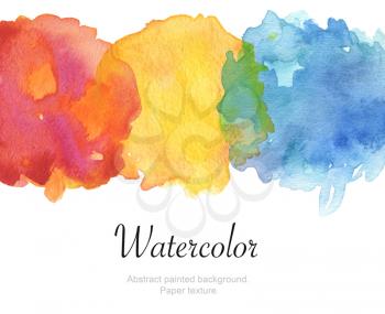 Watercolor painted background. Isolated. Paper texture.