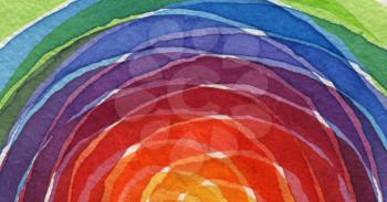 Abstract rainbow acrylic and watercolor circle painted background. Texture paper.