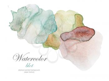 Abstract color watercolor blots background. Isolated.
