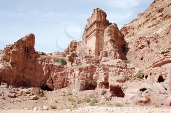 well-know Petra of mountain in Jordan