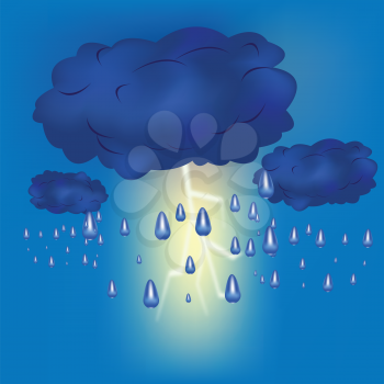Royalty Free Clipart Image of a Lightning Storm