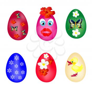 Royalty Free Clipart Image of Painted Easter Eggs